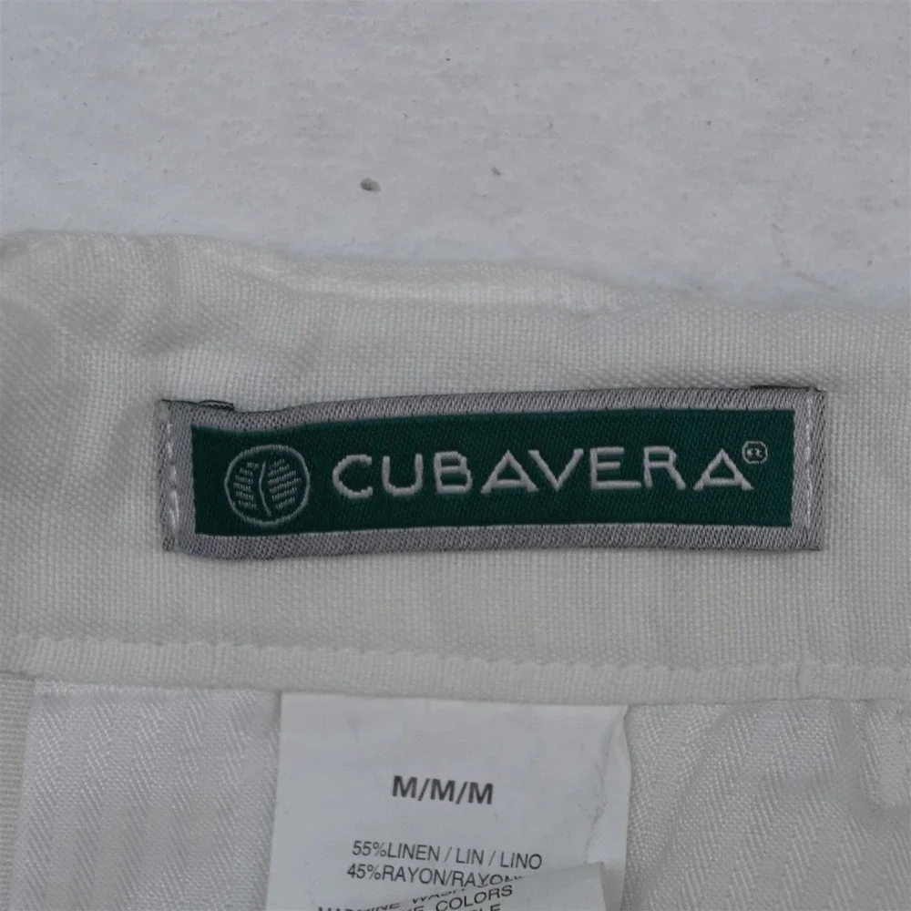Cubavera Mx29 White Linen Drawstring Relaxed Wedding Beach Mens Pants